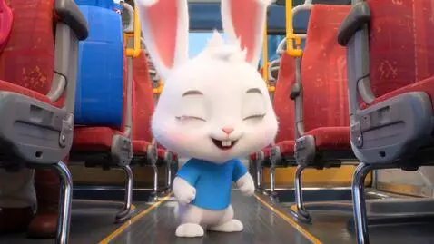 AI Video from prompt: cute little white rabbit, big eyes, pink ears, w