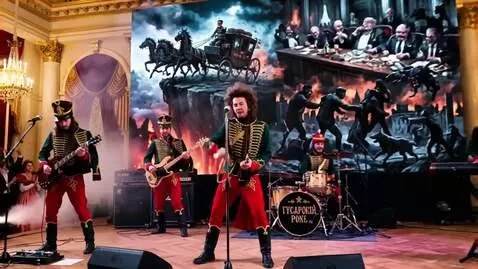 AI Video from prompt: Mid-tempo instrumental rock 'n' roll, electric g