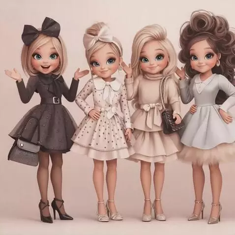 AI Video from prompt: The Girls pose for the camera, smile and send ki