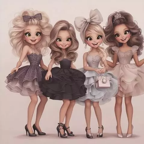 AI Video from prompt: The Girls pose for the camera, smile and send ki