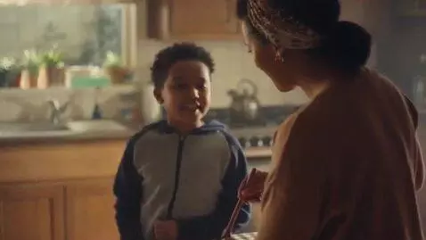 AI Video from prompt: Gazan runs to his mother and says, "Mom, I want 