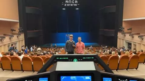 AI Video from prompt: Two people sitting inside a rocket, preparing fo