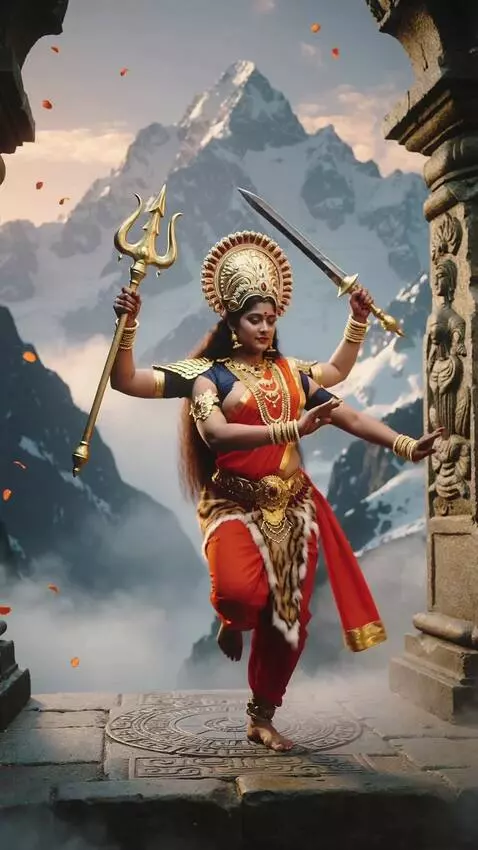 AI Video from prompt: Shiv and durga are dancing