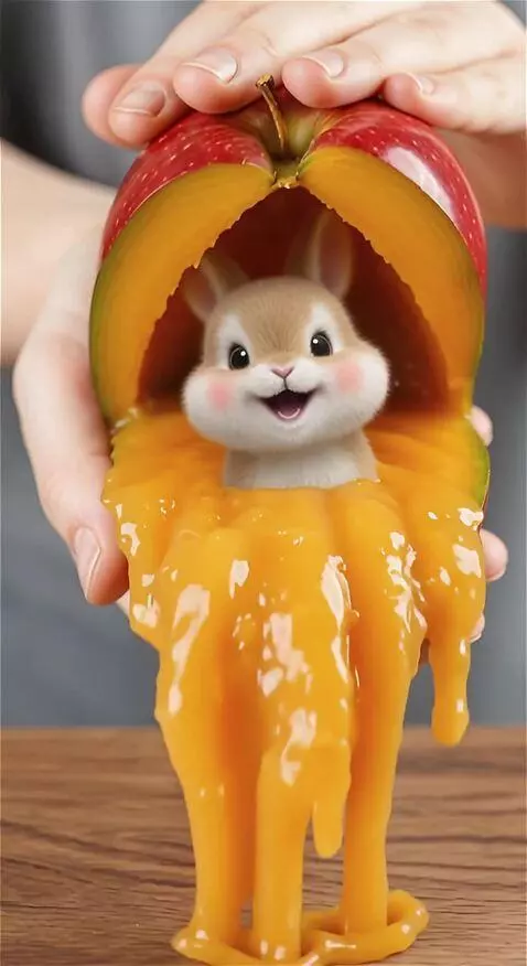 AI Video from prompt: A viral-style ASMR macro video of hands splittin