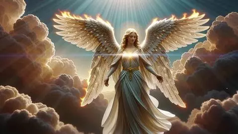 AI Video from prompt: A radiant Seraphim angel in heaven with six wing