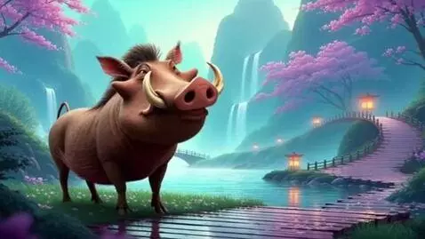 AI Video from prompt: A surreal, whimsical landscape inspired by tradi