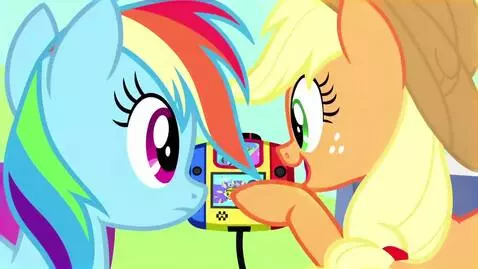 AI Video from prompt: Applejack and Rainbow Dash playing Pac-Man on Dr