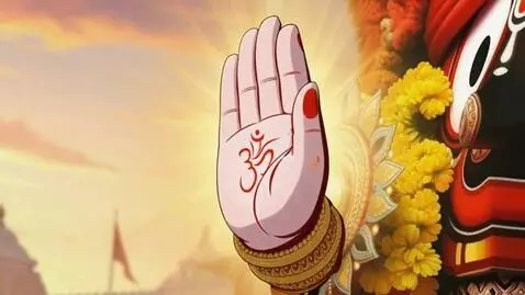 AI Video from prompt: Jagannath raising hand giving blessing”