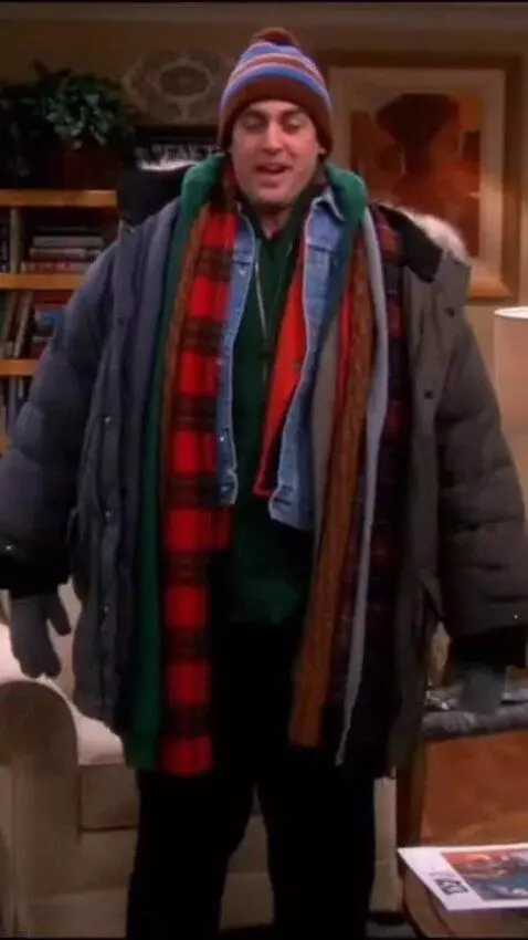 AI Video from prompt: a thin man is wearing the most clothes anyone ha