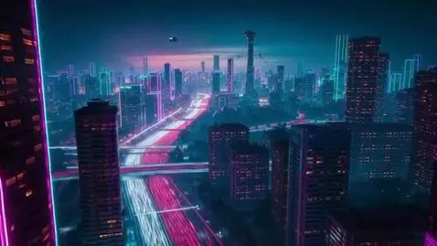 AI Video from prompt: Visuals: A futuristic metropolis at night, bathe