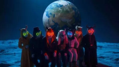 AI Video from prompt: People are smiling, the planet is spinning in th