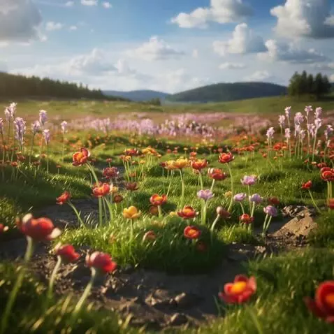 AI Video from prompt: Flowers everywhere, the more and more, approachi