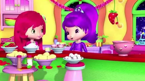 AI Video from prompt: Strawberry Shortcake and Cherry Jam are making C