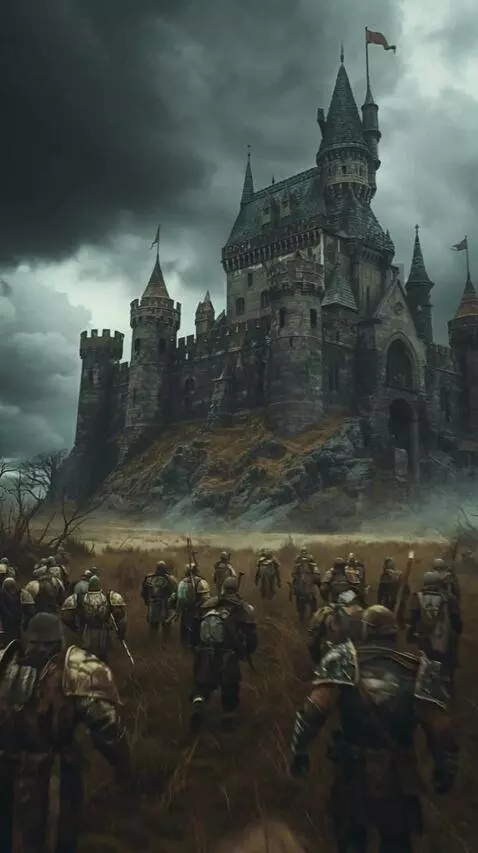AI Video from prompt: An army of orcs storms the castle. **The camera 