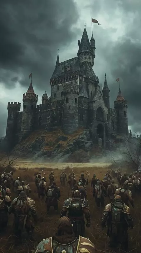 AI Video from prompt: An army of orcs storms the castle. **The camera 