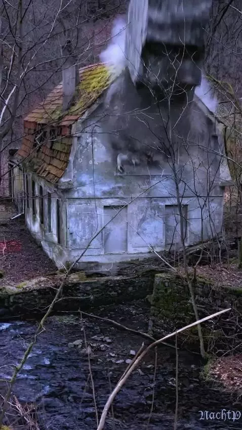 AI Video from prompt: A huge block of stone falls into  the house and 