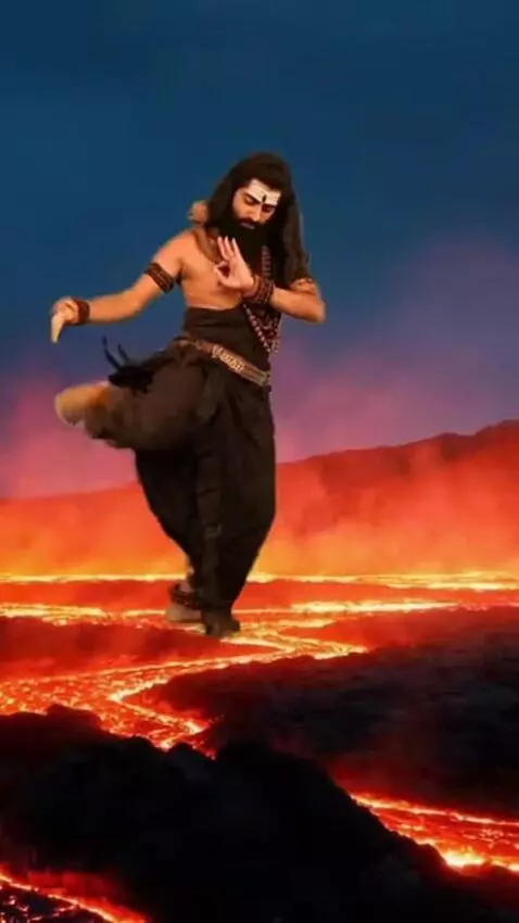 AI Video from prompt: Maha kal is dancing on the lava for 5 minutes ai