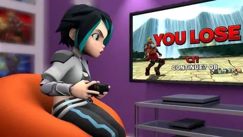 AI Video from prompt: A girl wanted to play a new game on her console.