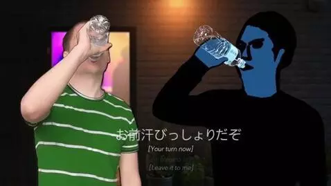 AI Video from prompt: 2 men speak English while they have a dance off 