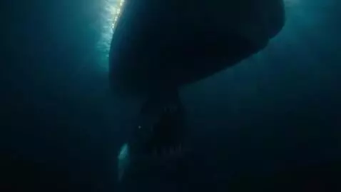 AI Video from prompt: A solitary ship slowly sailing over a completely