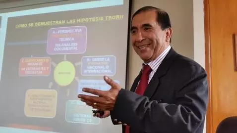 AI Video from prompt: Left man, a doctor in law, speaking naturally as