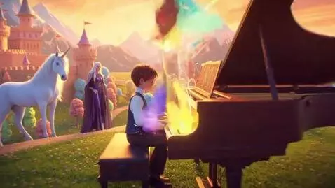 AI Video from prompt: Draw a magical 3D, 4K fairytale kingdom. Amidst 