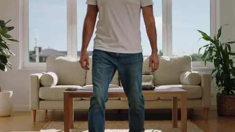 AI Video from prompt: Cute man with three legs moves them