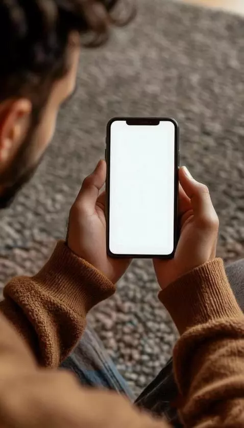 AI Video from prompt: Male hands holding a phone, the screen is on a w