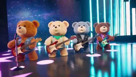 AI Video from prompt: Cinematic 3D background for concert stage, 4 smi