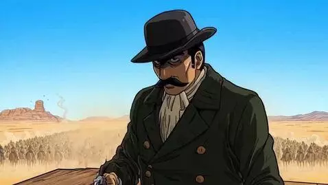 AI Video from prompt: A cinematic desert race scene inspired by JoJo’s