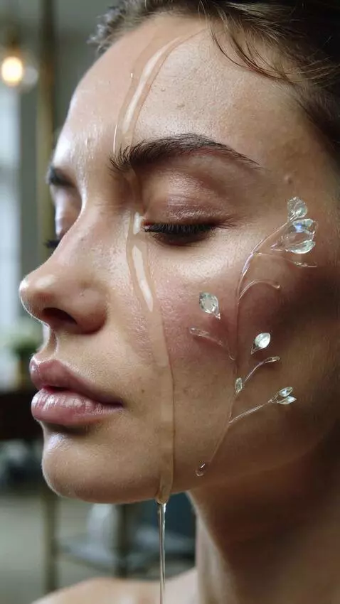 AI Video from prompt: Extreme close-up shot of a beautiful woman's fac