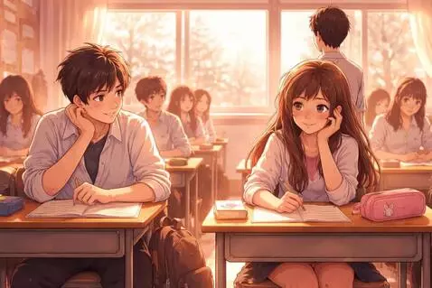 AI Video from prompt: A soft winter sunlight slipped through the class