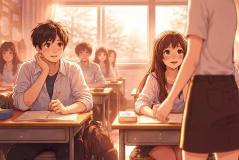 AI Video from prompt: The room buzzed with low chatter—until the teach