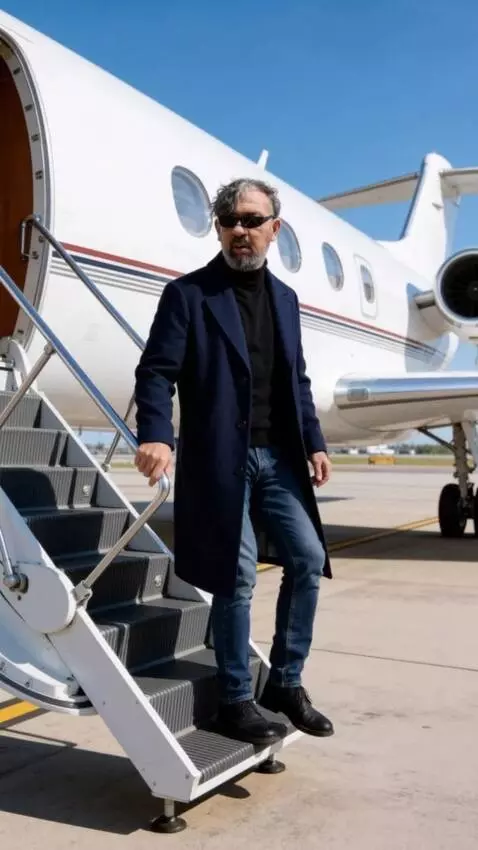 AI Video from prompt: A man with an exact replica of the face in the p