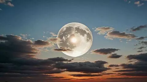 AI Video from prompt: slow total solar eclypse, and as it completes, t