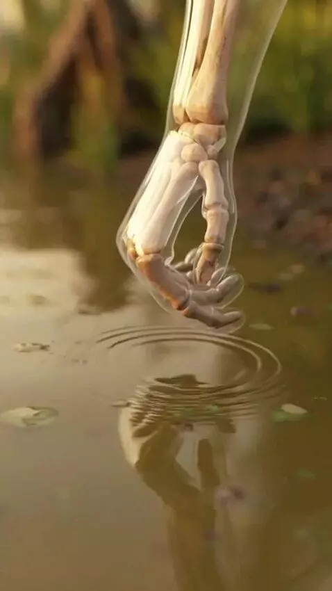 AI Video from prompt: Prompt: A hyper-realistic humanoid skeleton with