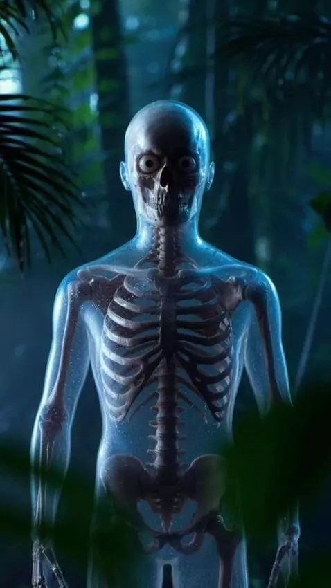 AI Video from prompt: Prompt: A hyper-realistic humanoid skeleton with