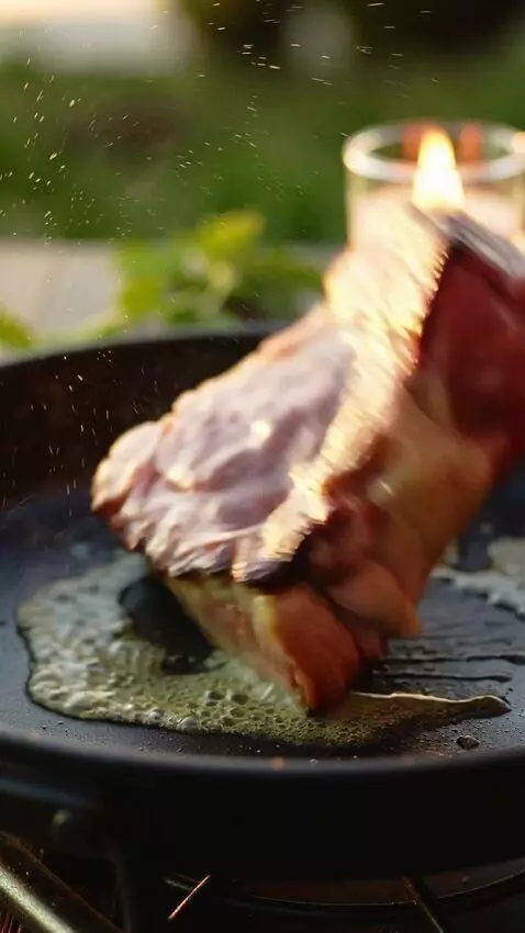 AI Video from prompt: Create a 2-minute hypnotic ASMR food video focus