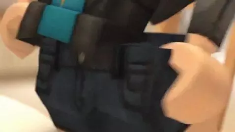 AI Video from prompt: She eat food, but her pants isfell down. She thr