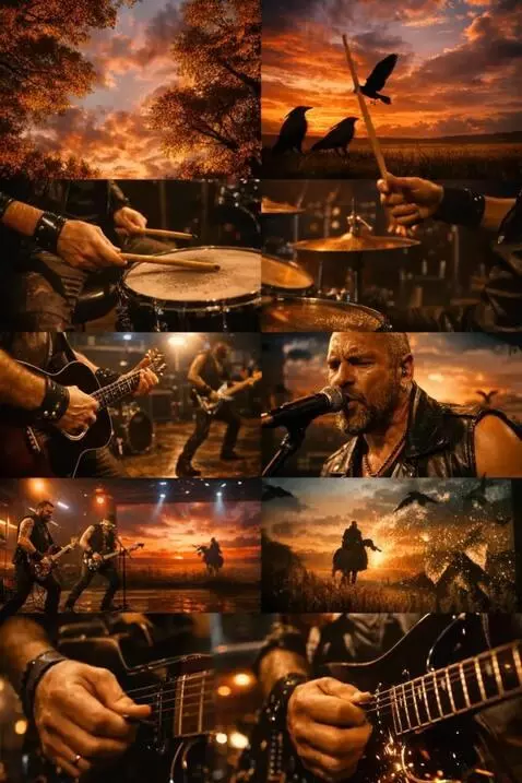 AI Video from prompt: Russian Cossack chanson-hard-blues-rock, 120 BPM