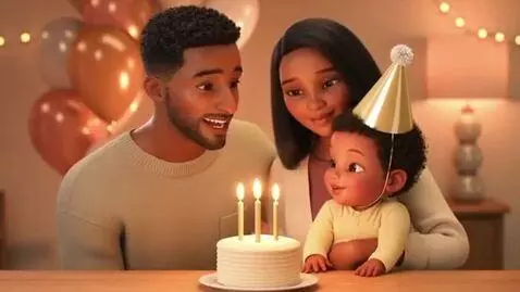 AI Video from prompt: Use uploaded young family photo as exact referen