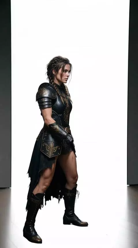 AI Video from prompt: The woman appears in a modern room, wearing a bl