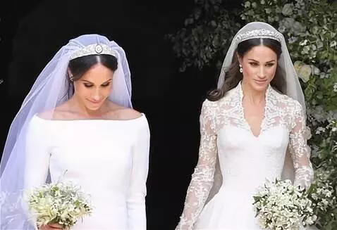AI Video from prompt: Kate Middleton in a wedding dress and Meghan Mar