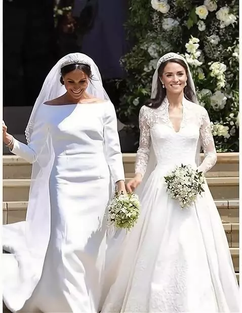 AI Video from prompt: Kate Middleton in a wedding dress and Meghan Mar