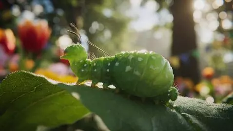 AI Video from prompt: Create a video of a caterpillar, turning into a 