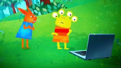 AI Video from prompt: Wanda and the Alien Analog Horror Destroying lap