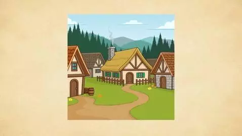 AI Video from prompt: draw a 1:1 clipart And so, in a quiet village on