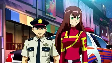 AI Video from prompt: Izuku Midoriya police and together Marusya anime
