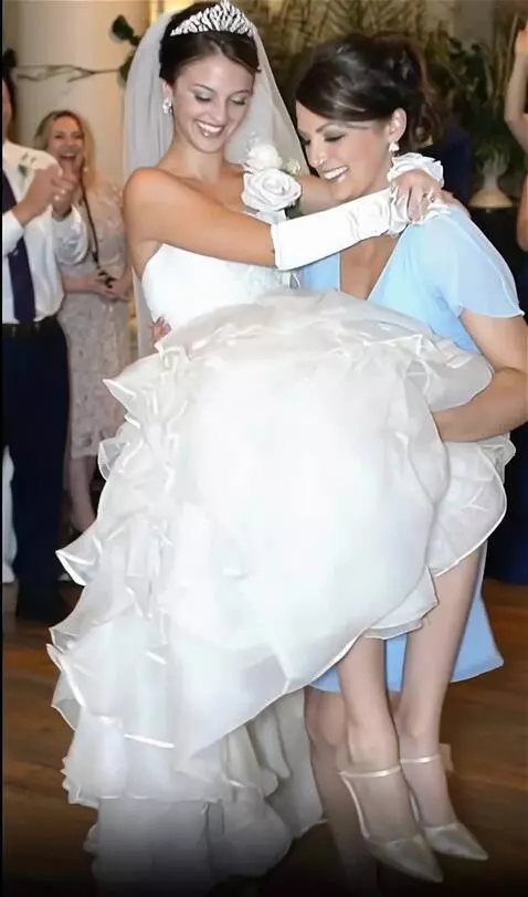 AI Video from prompt: A young dark-haired girl and a wife with wedding