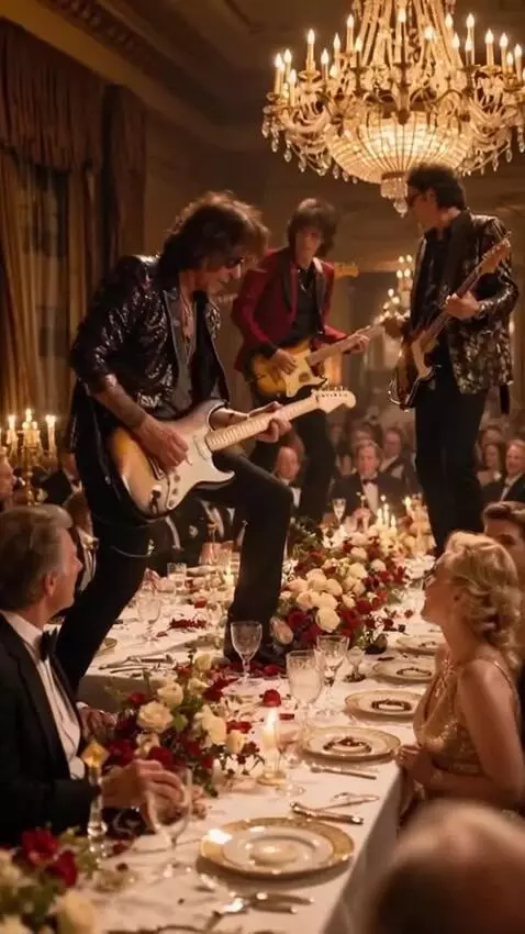 AI Video from prompt: Dancing on the table with guitar